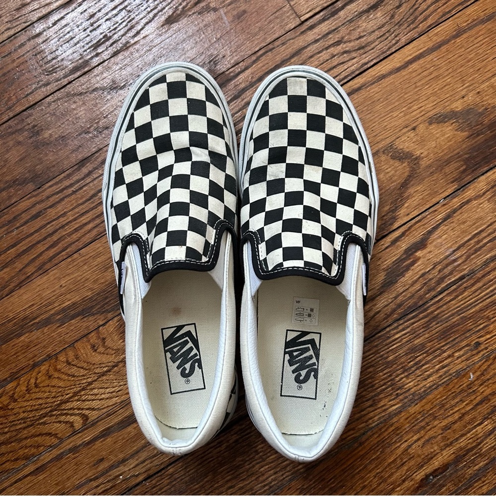 Vans checkerboard slip ons